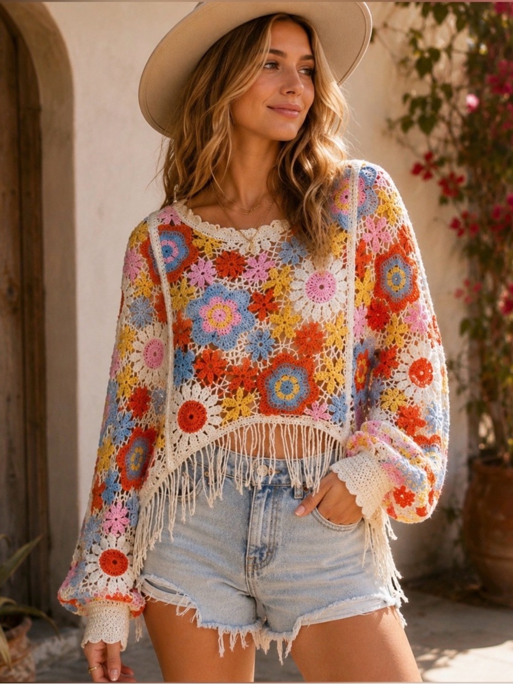 NWT House of Harlow 1960 crochet crop top